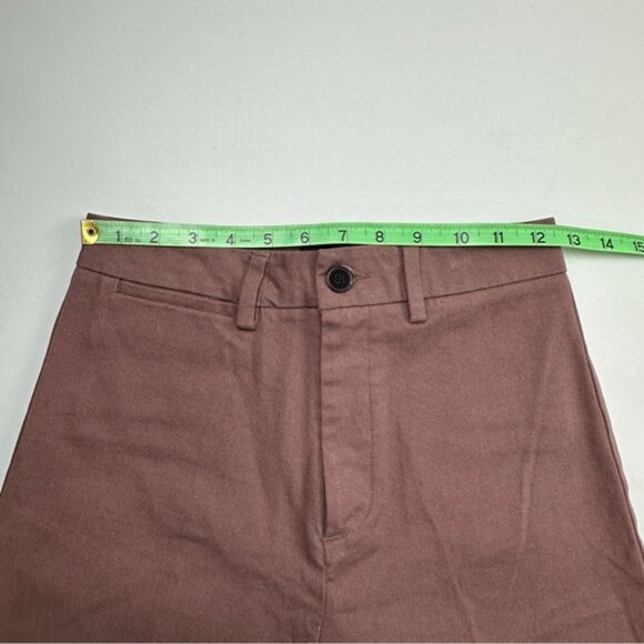 NWT Frank And Oak Josephine Cropped Pant, Brown, Wide Leg - Picture 6 of 11